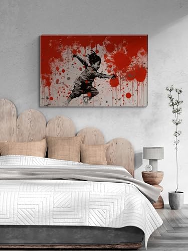 Inspired By Banksy Boy Paint Dash Graffiti Art Wall Canvas 26" x 20" - Love By Canvas