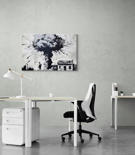 Inspired By Banksy "Pity The Average Man" Graffiti Art Wall Canvas 26" x 20" - Love By Canvas