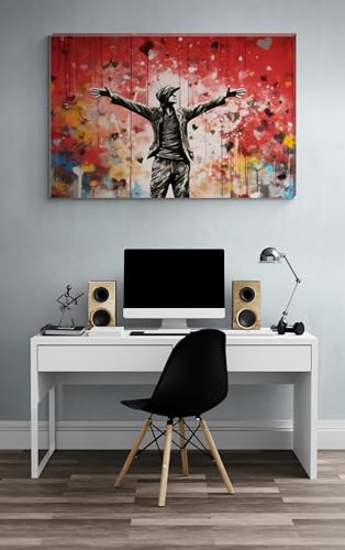 Inspired By Banksy "One Man Army" Graffiti Art Wall Canvas 26" x 20" - Love By Canvas