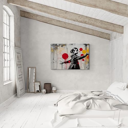 Inspired By Banksy " Splash Dance" Graffiti Art Wall Canvas 26" x 20" - Love By Canvas