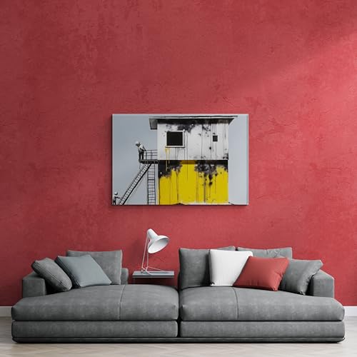 Inspired By Banksy Ladder To Poverty Graffiti Art Wall Canvas 26" x 20" - Love By Canvas