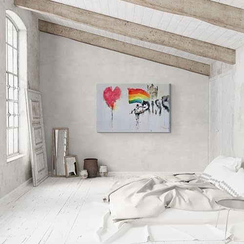 Inspired By Banksy "Pride In The Palace" Graffiti Art Wall Canvas 26" x 20" - Love By Canvas
