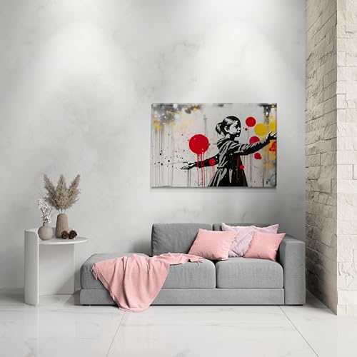 Inspired By Banksy " Splash Dance" Graffiti Art Wall Canvas 26" x 20" - Love By Canvas
