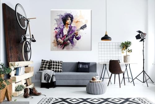 Prince Framed Canvas Wall Art Pop Rock 16" x 16" - Love By Canvas