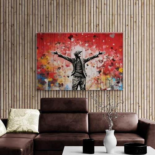Inspired By Banksy "One Man Army" Graffiti Art Wall Canvas 26" x 20" - Love By Canvas