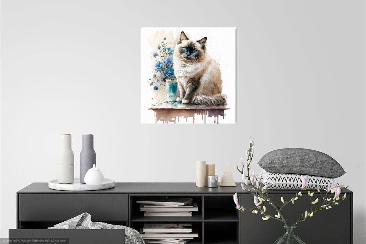 Rag Doll Cat, Digital Print, Canvas Art Print/Art Work 16" x 16" - Love By Canvas