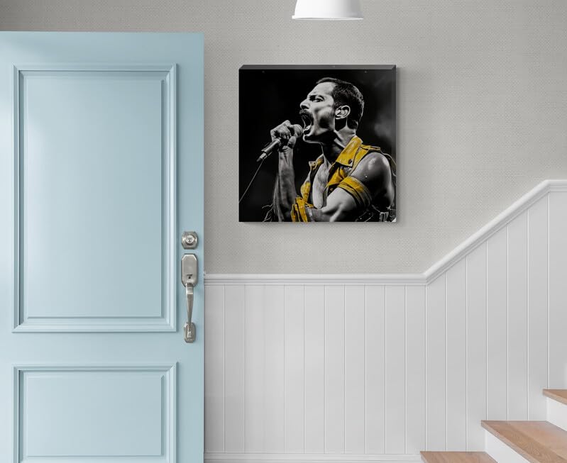 Freddie Mercury Queen Framed Canvas Wall Art 16" x 16" - Love By Canvas