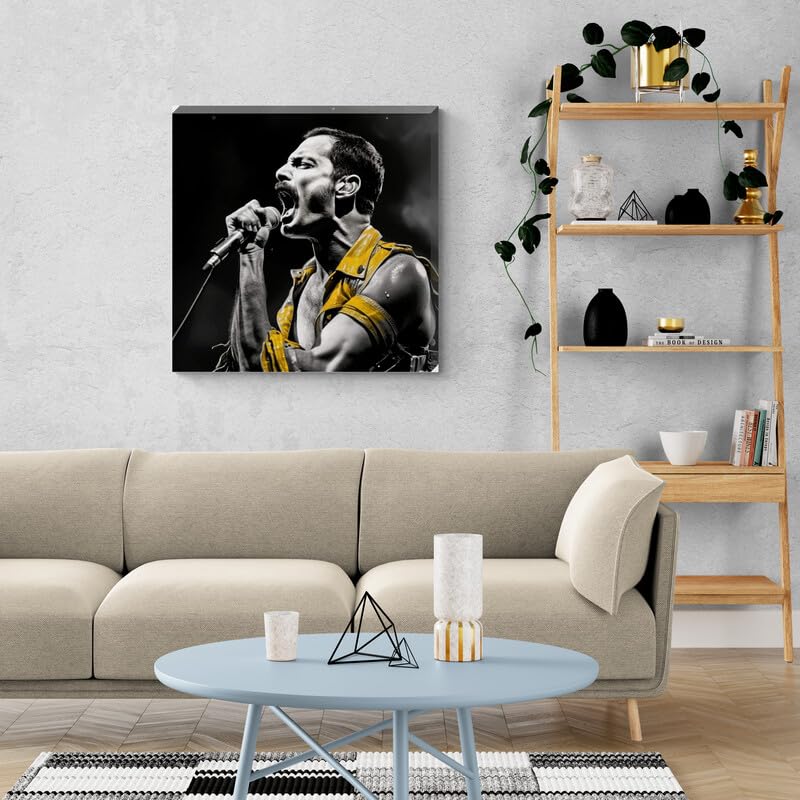 Freddie Mercury Queen Framed Canvas Wall Art 16" x 16" - Love By Canvas