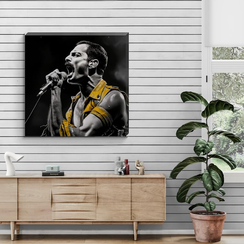 Freddie Mercury Queen Framed Canvas Wall Art 16" x 16" - Love By Canvas