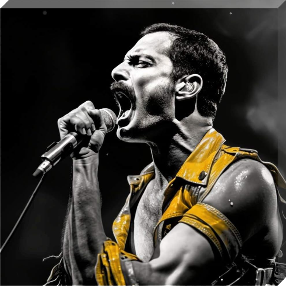 Freddie Mercury Queen Framed Canvas Wall Art 16" x 16" - Love By Canvas