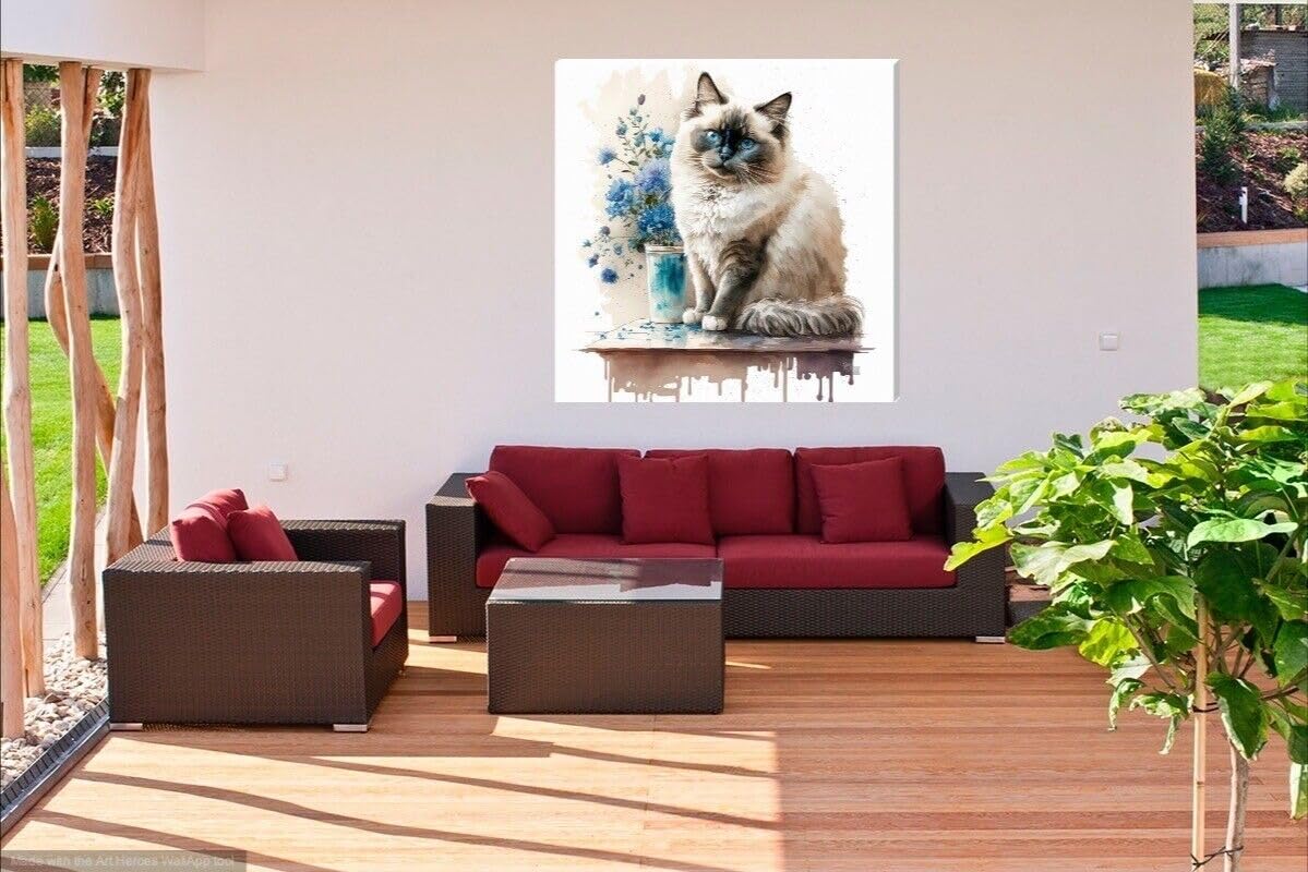 Rag Doll Cat, Digital Print, Canvas Art Print/Art Work 16" x 16" - Love By Canvas