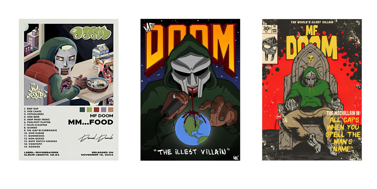 IAO MF DOOM Posters Music Album Cover Poster Set for 3,Music Poster Aesthetic Living Room Painting Decor for Home Office A3 Size (29x22cm) Unframe-style - Love By Canvas