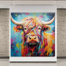 Tilly Colourful Highland Cow Canvas Scottish Wall Art - Love By Canvas