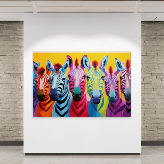 Colourful Zebras Paint Splash Wall Art Canvas - Love By Canvas