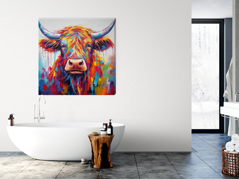 Eleanor Colourful Highland Scottish Wall Art Canvas - Love By Canvas