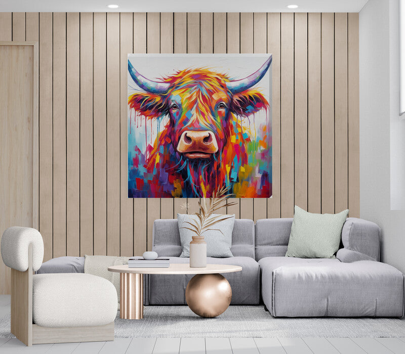 Eleanor Colourful Highland Scottish Wall Art Canvas - Love By Canvas