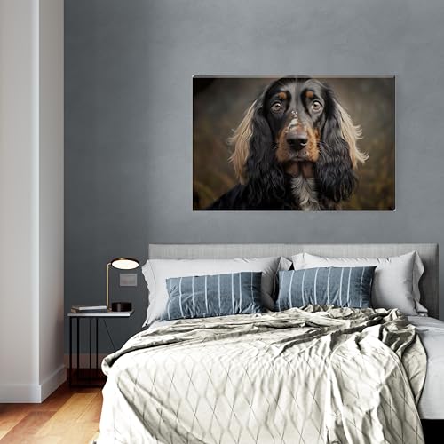 Scottish Setter Hunting Dog Brown And Tan Art Wall Canvas 26" x 20" - Love By Canvas