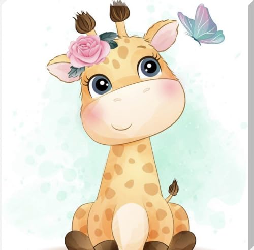 Cute Giraffe Kids Wall Art Canvas Picture 16" x 16" - Love By Canvas