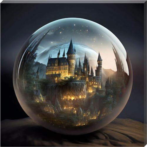 Harry Potter Gifts - Exclusive Hogwarts In A Globe Wall Art Canvas Print/Artwork for Home/Office Decor - Love By Canvas