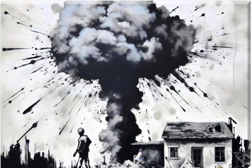 Inspired By Banksy "Pity The Average Man" Graffiti Art Wall Canvas 26" x 20" - Love By Canvas