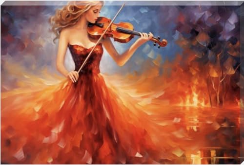 The Last Dance Violin Contemporary Art Canvas Wall Art 20" x 28" - Love By Canvas