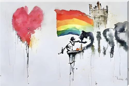 Inspired By Banksy "Pride In The Palace" Graffiti Art Wall Canvas 26" x 20" - Love By Canvas