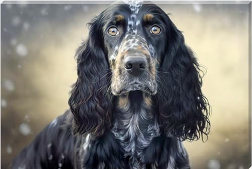 Scottish Setter Hunting Dog Meadow Mahem Art Wall Canvas 26" x 20" - Love By Canvas