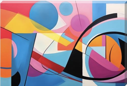 Abstract Shapes Wall Art Canvas, A plethora of colour makes this piece vibrant and a perfect fit in any space that requires a focal point. 38" x 20" - Love By Canvas