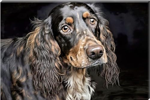 Scottish Setter Hunting Dog Posing Art Wall Canvas 26" x 20" - Love By Canvas