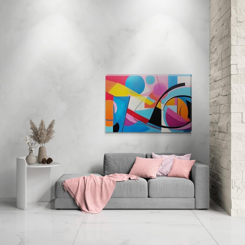 Abstract Shapes Wall Art Canvas, A plethora of colour makes this piece vibrant and a perfect fit in any space that requires a focal point. 38" x 20" - Love By Canvas