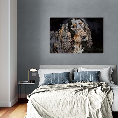 Scottish Setter Hunting Dog Posing Art Wall Canvas 26" x 20" - Love By Canvas