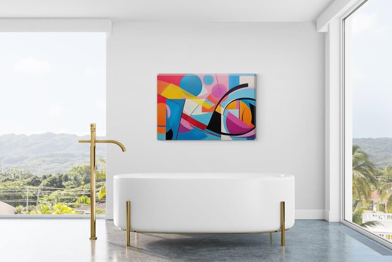 Abstract Shapes Wall Art Canvas, A plethora of colour makes this piece vibrant and a perfect fit in any space that requires a focal point. 38" x 20" - Love By Canvas