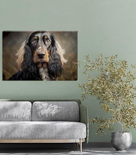 Scottish Setter Hunting Dog Brown And Tan Art Wall Canvas 26" x 20" - Love By Canvas