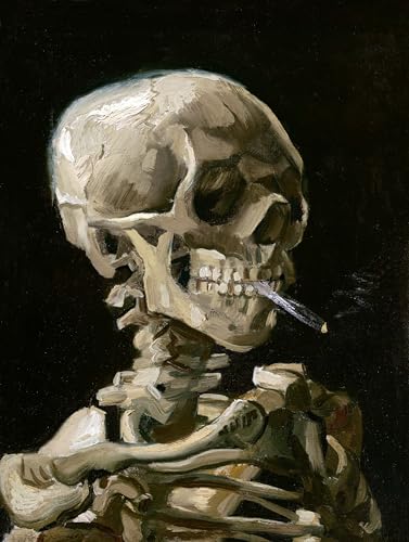 Art Skull of a Skeleton with Burning Cigarette, 1886 by Vincent Van Gogh Canvas - Love By Canvas