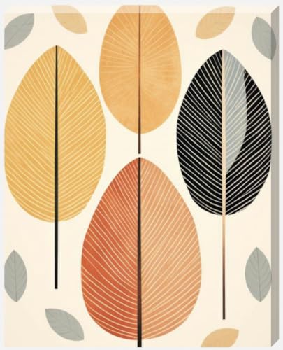 DDW Boho Falling Autumn Leaves Wall Art Canvas, perfect for bedrooms/Bathrooms/Kitchens and to add a touch to your space in any room! 16" x 22" in size. - Love By Canvas