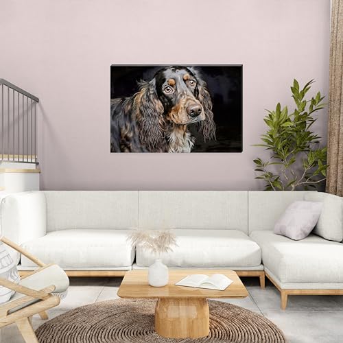 Scottish Setter Hunting Dog Posing Art Wall Canvas 26" x 20" - Love By Canvas