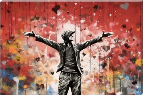 Inspired By Banksy "One Man Army" Graffiti Art Wall Canvas 26" x 20" - Love By Canvas