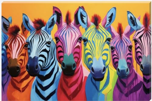 Colourful Zebras Paint Splash Wall Art Canvas - Love By Canvas