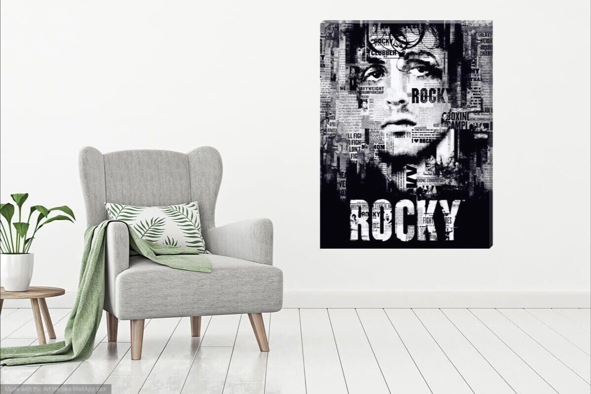 Rocky/Rocky Balboa Boxing Artwork On Stretched Canas - Ready To Hang 420mm x 594mm - Love By Canvas