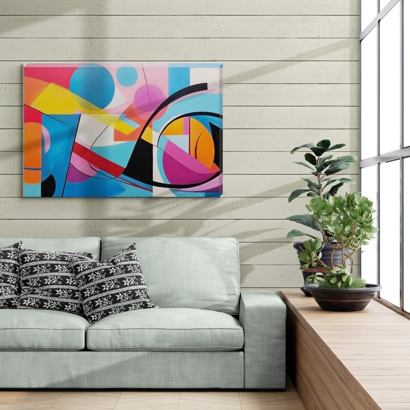 Abstract Shapes Wall Art Canvas, A plethora of colour makes this piece vibrant and a perfect fit in any space that requires a focal point. 38" x 20" - Love By Canvas