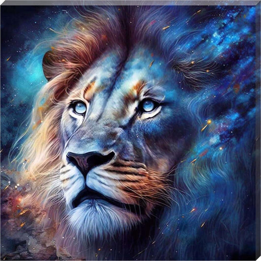 Vibrant Lion Big Cat Wall Art Canvas 16 x 16 - Colourful Paint Splash Canvas Decoration for Walls with Fun & Wild Lion. - Love By Canvas