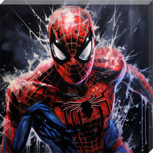 Colour Splash Spiderman Spider man wall art canvas picture (12 inches by 12 inches) - Love By Canvas